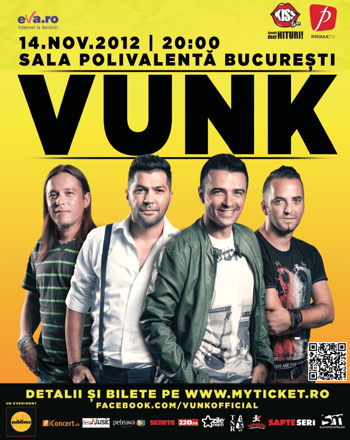 Câştigă 3 invitaţii duble la concertul VUNK din 14 noiembrie!