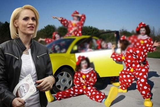 Veşti bune pentru clovni! Gabi Firea îţi dă 500 de lei dacă împarţi maşina cu alţi 42 de oameni