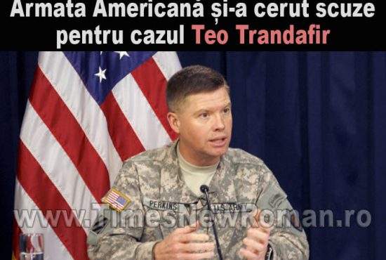 Armata Americană şi-a cerut oficial scuze pentru cazul Teo Trandafir
