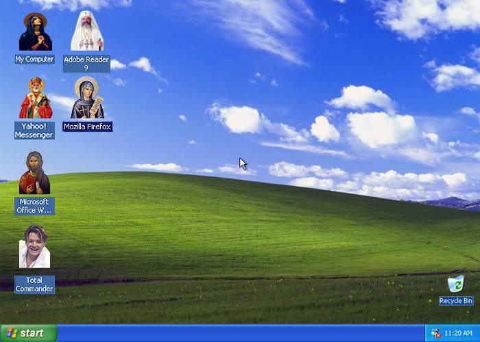 Biserica Ortodoxă vinde iconiţe sfinţite pentru desktop!