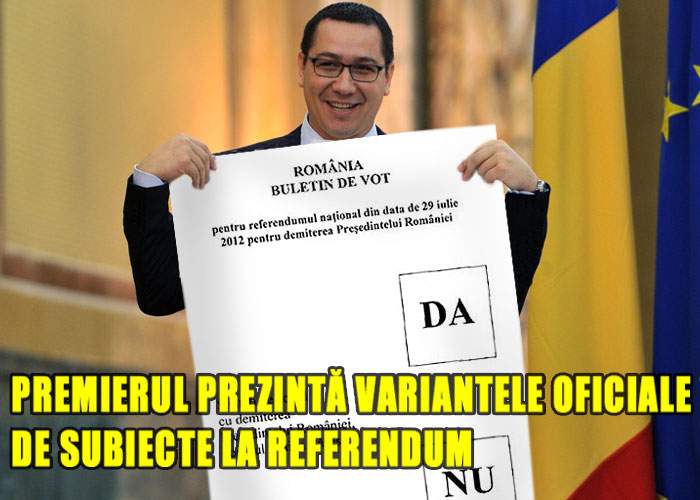 Deşi mai sunt două săptămâni, pe net au apărut deja variante de subiecte la referendum!