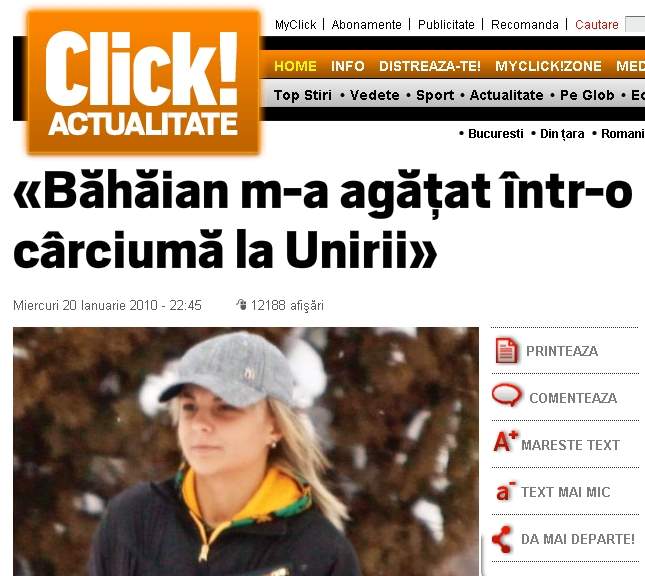 Aur curat, în Click: „Băhăianu m-a agăţat într-o cîrciumă în Unirii!”