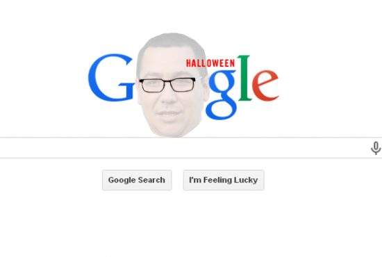 Foto! Google a celebrat Halloween-ul printr-un logo înfiorător, care conține chipul lui Ponta