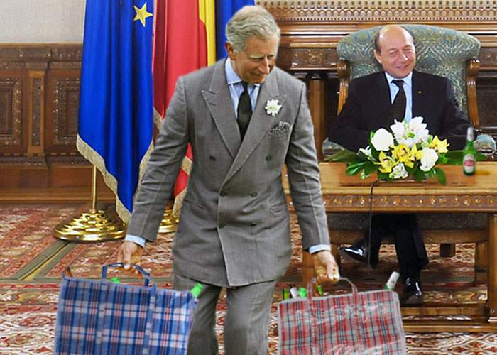 Gafă extraordinară: Băsescu l-a trimis pe prinţul Charles la colţ după nişte beri!