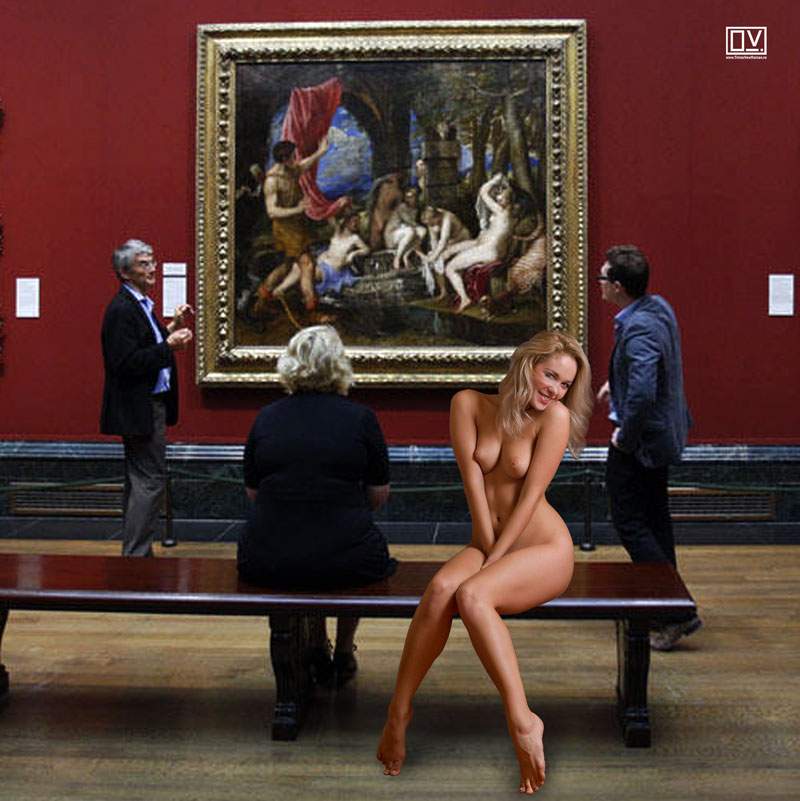 Nude in an art gallery