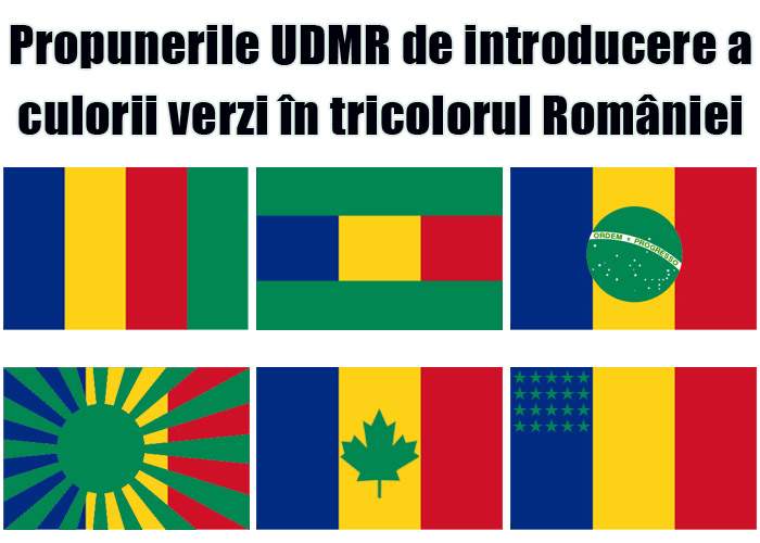 UDMR cere introducerea culorii verzi în tricolorul României