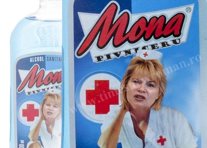 Poza zilei! Mona Pivniceru este noua imagine a alcoolului sanitar „Mona”