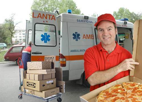 Pentru a mai aduce bani la buget, ambulanţele vor livra pizza şi mobilă de la Ikea