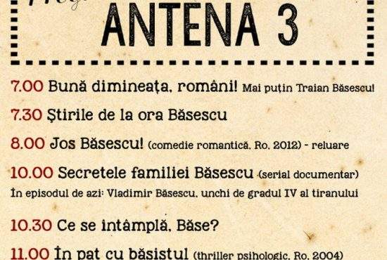 Poza zilei! Antena 3 a lansat grila de programe anti-Băsescu pentru 2016