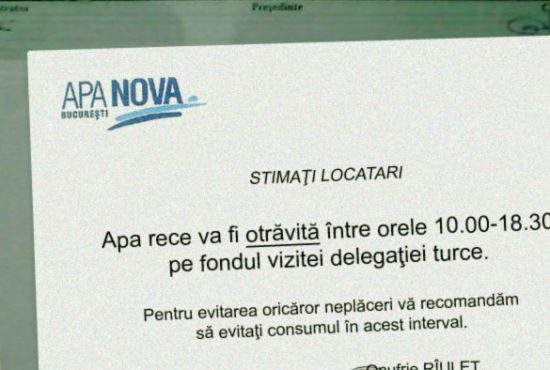 Poza zilei! Anunţul găsit de bucureşteni la avizierul blocului cu ocazia vizitei turcilor