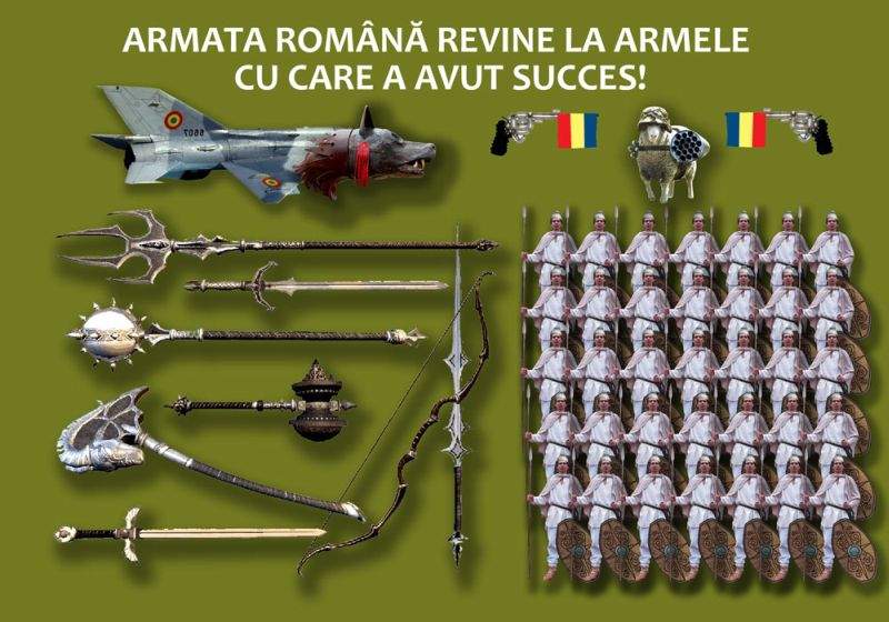 Armata română se modernizează: va înlocui armele de foc cu săbii, buzdugane şi suliţe