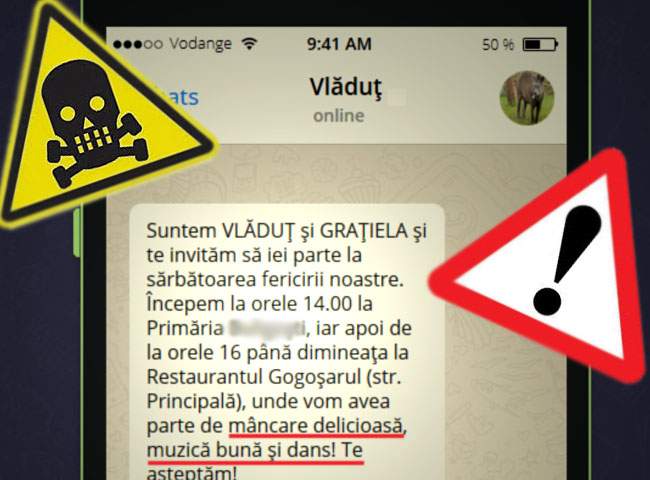 Val de ţepe pe WhatsApp! Mii de români primesc invitaţii la nunţi, în care li se promite “distracţie”