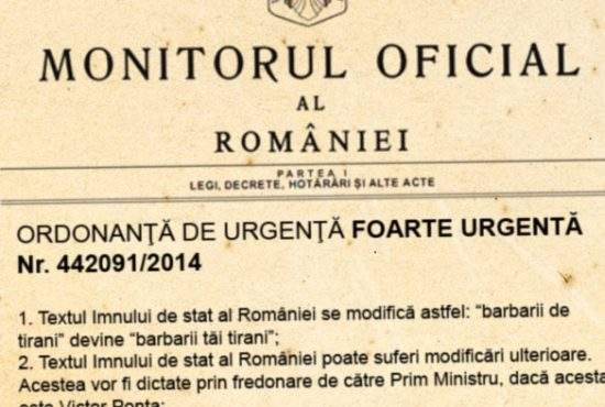 Ponta a dat o ordonanță de urgență prin care schimbă convenabil versurile imnului României
