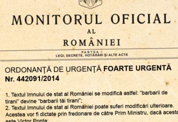 Ponta a dat o ordonanță de urgență prin care schimbă convenabil versurile imnului României