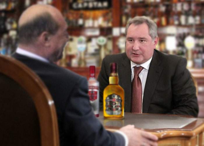 Băsescu și Rogozin tranșează totul la Yalta! Cel care rezistă mai mult la băutură, câștigă