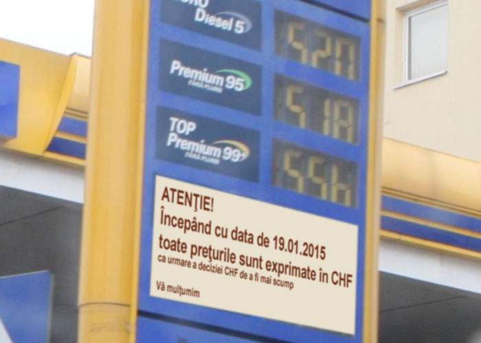 Ce dacă s-a ieftinit petrolul?  Pentru profit,  benzinăriile au afişat preţurile în franci elveţieni