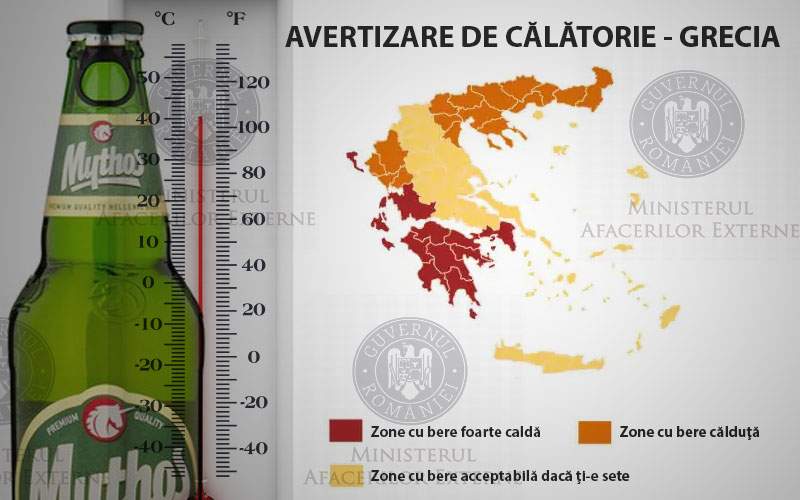 Avertizare MAE pentru Grecia: berea Mythos e caldă şi calamarii sunt aţoşi!