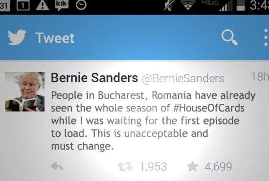 Bernie are dreptate! Cât i se încărca lui primul episod House of Cards, românii au văzut tot sezonul