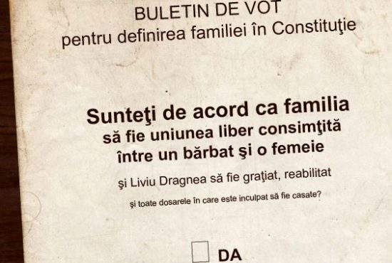 Foto exclusiv! Cum va arăta întrebarea de pe buletinul de vot la referendumul pentru familie