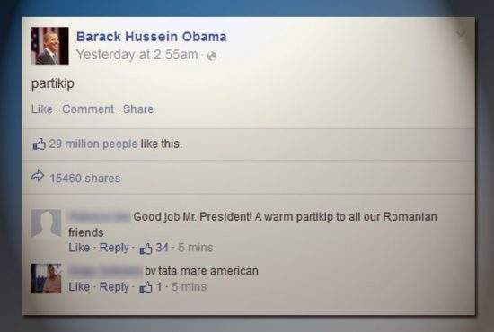 Barack Obama, mesaj emoţionant de Ziua Limbii Române: “Partikip!”