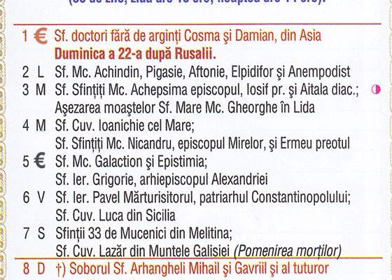 Calendar Ortodox 2016. Zilele în care trebuie să dai bani la biserică vor fi marcate cu semnul Euro