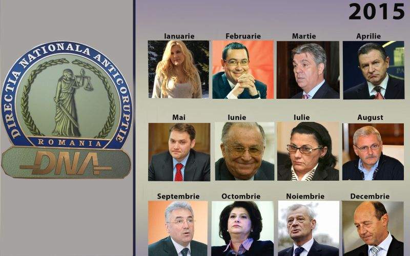 Foto! DNA a lansat calendarul pe 2015, ilustrat cu politicieni care merită anchetați și condamnați