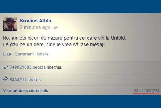 Un clujean a doborât serverele Facebook, după ce-a anunțat că are 2 locuri de cazare pentru Untold