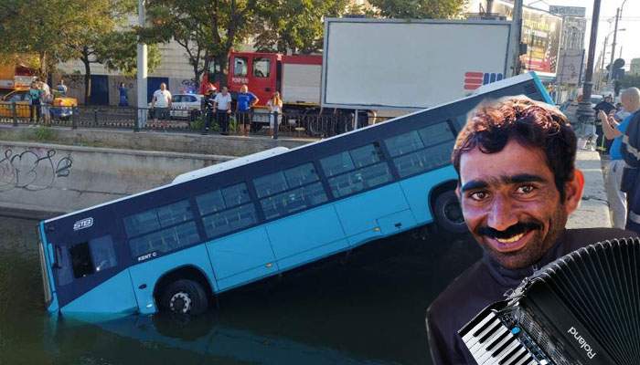 Ca-n Titanic! Cerşetorul din autobuzul scufundat în Dâmboviţa a cântat până în ultima clipă