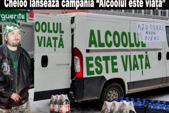 Cheloo lansează campania „Alcoolul este viaţă”, pentru românii rămaşi înzăpeziţi în cârciumi
