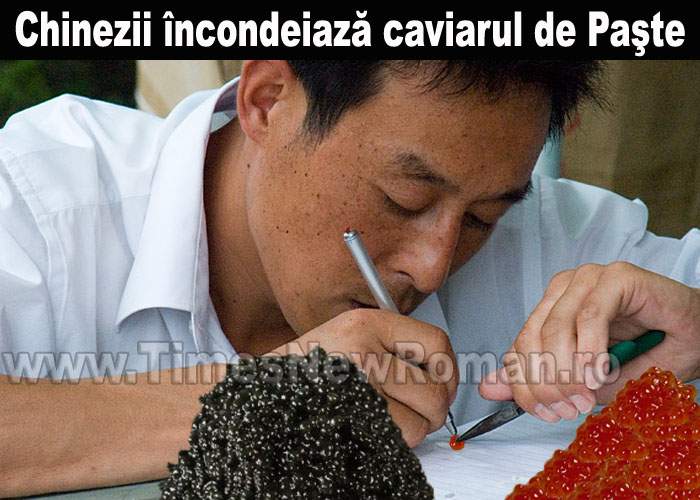 De Paște, chinezii vopsesc icrele roșii și ciocnesc un ou de pește