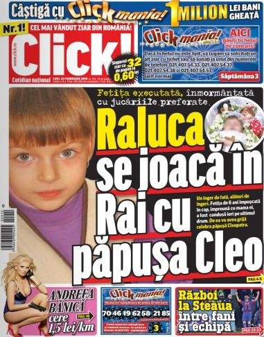 Click! minte, fetiţa împuşcată în cap nu se joacă cu păpuşa Cleo în Rai