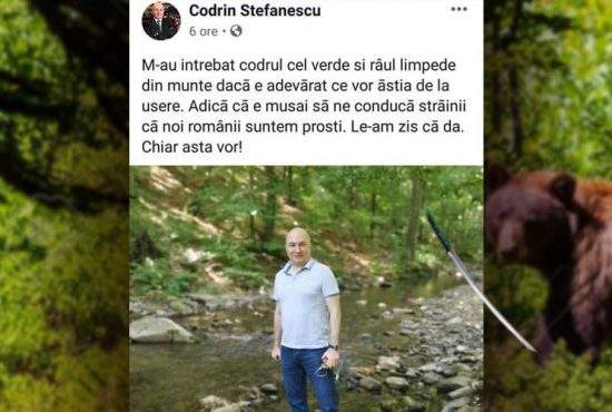 Codrin Ştefănescu, avertizat să nu mai meargă în pădure, că urşii sunt atraşi de gunoaie
