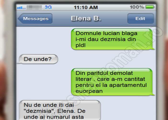 Foto exclusiv! SMS-urile prin care Elena Băsescu şi-a dat demisia din PDL