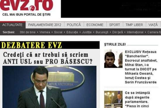Foto! EVZ.RO îşi întreabă cititorii: „Credeţi că ar trebui să fim ANTI USL sau PRO BĂSESCU?”