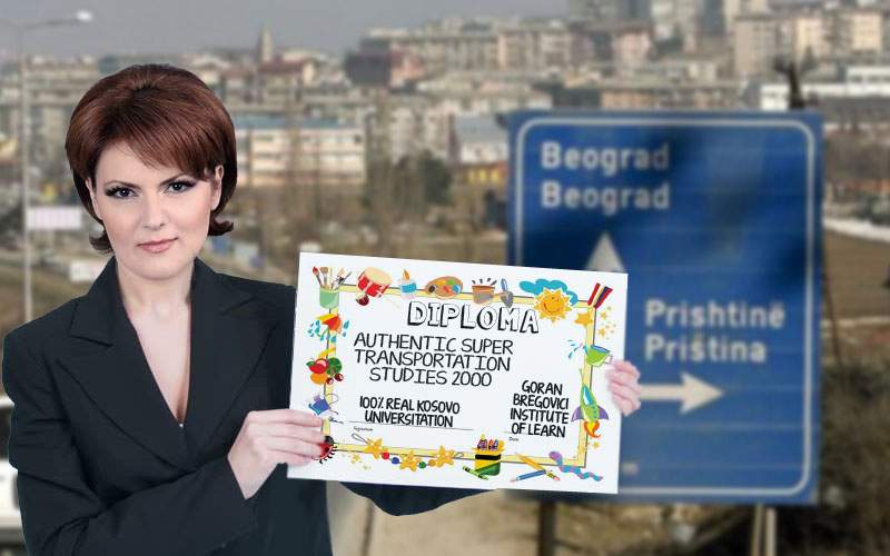 Olguţa Vasilescu a plecat spre Kosovo, să-şi ia diplomă de Transporturi