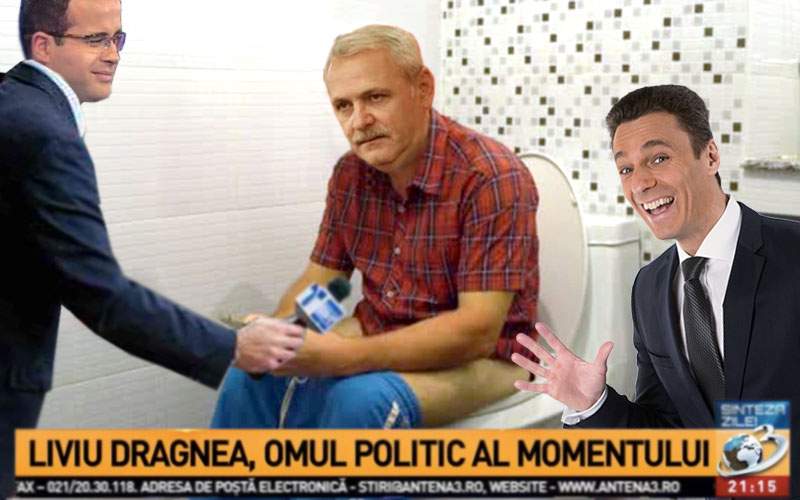 Antena3, amplu interviu cu Dragnea din baie, unde presa soroşistă n-are curaj să intre