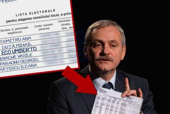 Omagiu superb! Liviu Dragnea l-a trecut pe Umberto Eco pe listele electorale din Teleorman