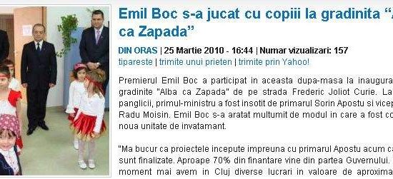 Emil Boc a încercat să se înscrie la grădiniţă
