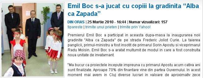 Emil Boc a încercat să se înscrie la grădiniţă