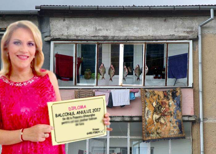 Țăranca tot țărancă! Firea a dat premiul pentru cel mai frumos balcon unui bucureștean care și-a pus carpeta la uscat