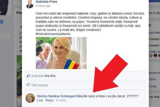 Viorica Dăncilă, reacție la postarea ”trei culori cunosc pe lume” a Gabrielei Firea: ”Care-i a treia?”