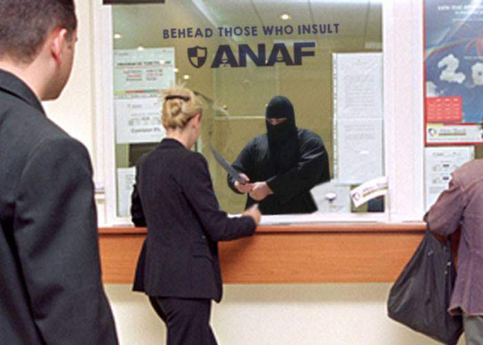 Jihad! Funcţionari fundamentalişti din gruparea teroristă Stat Român au luat ostateci într-un ANAF
