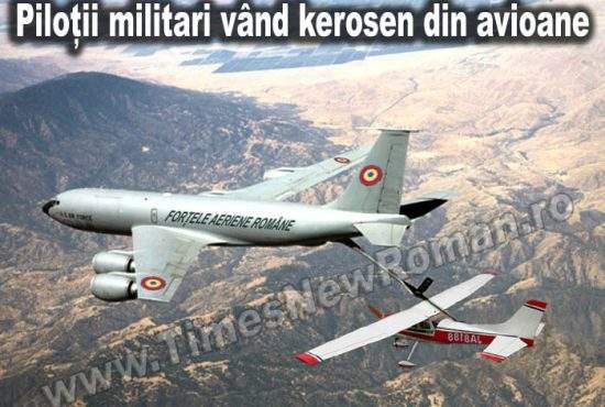 Avion militar surprins când vindea combustibil unui avion particular