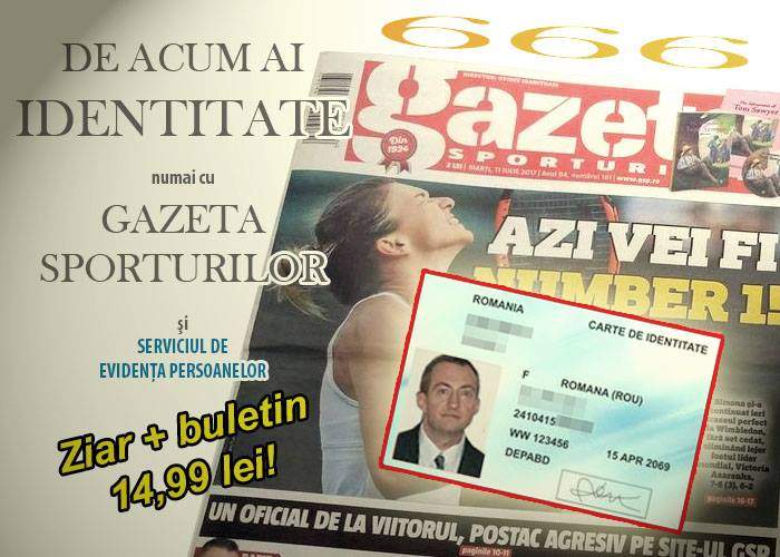 Ca să ajungă mai repede la populație, noile cărți de identitate se vor da cu Gazeta Sporturilor