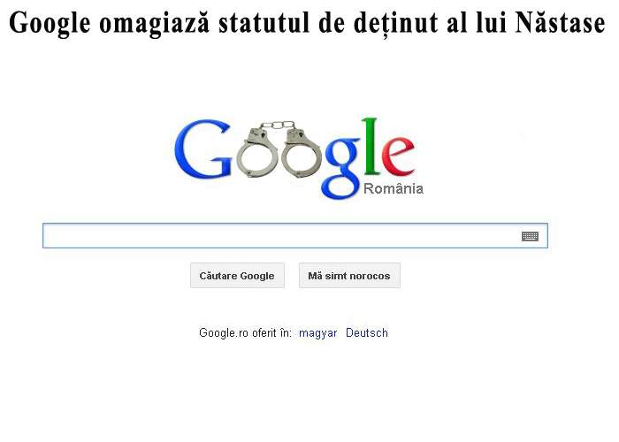 Google omagiază statutul de deţinut al lui Adrian Năstase