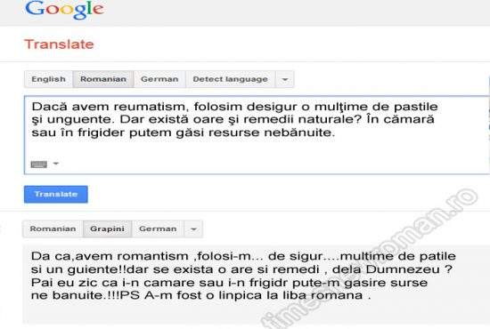 Poza zilei! De luna viitoare, Google Translate va putea traduce din Grapini în română şi invers