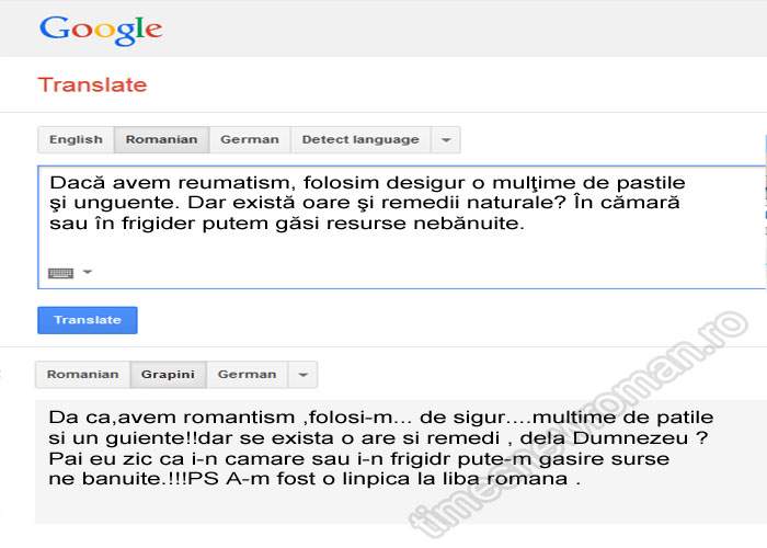 Poza zilei! De luna viitoare, Google Translate va putea traduce din Grapini în română şi invers