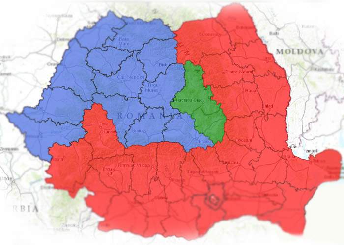 Harta rezultatelor confirmă: Ne-am întors în 1859! Moldova acaparează Muntenia, Oltenia şi Dobrogea