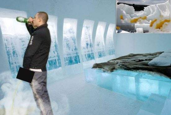 Căzut sub jet! Un turist beat s-a pișat pe perete în hotelul de gheață de la Bâlea și l-a topit