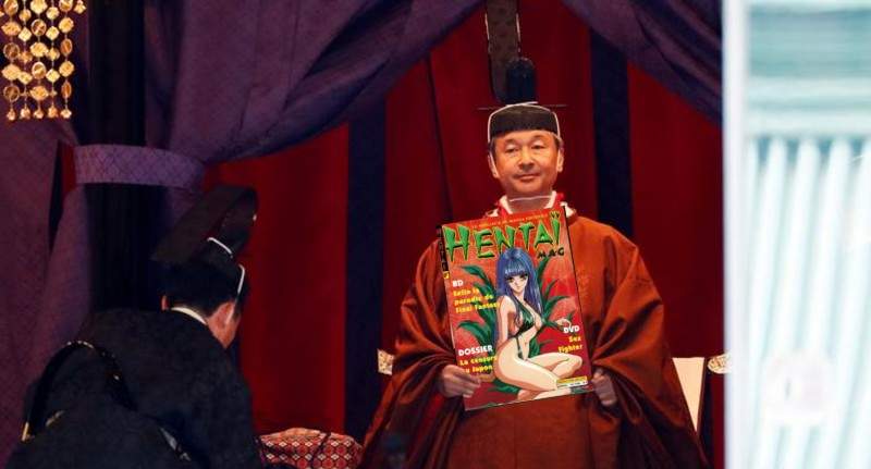 Naruhito, oficial împăratul Japoniei. A preluat colecţia de manga şi hentai a tatălui său